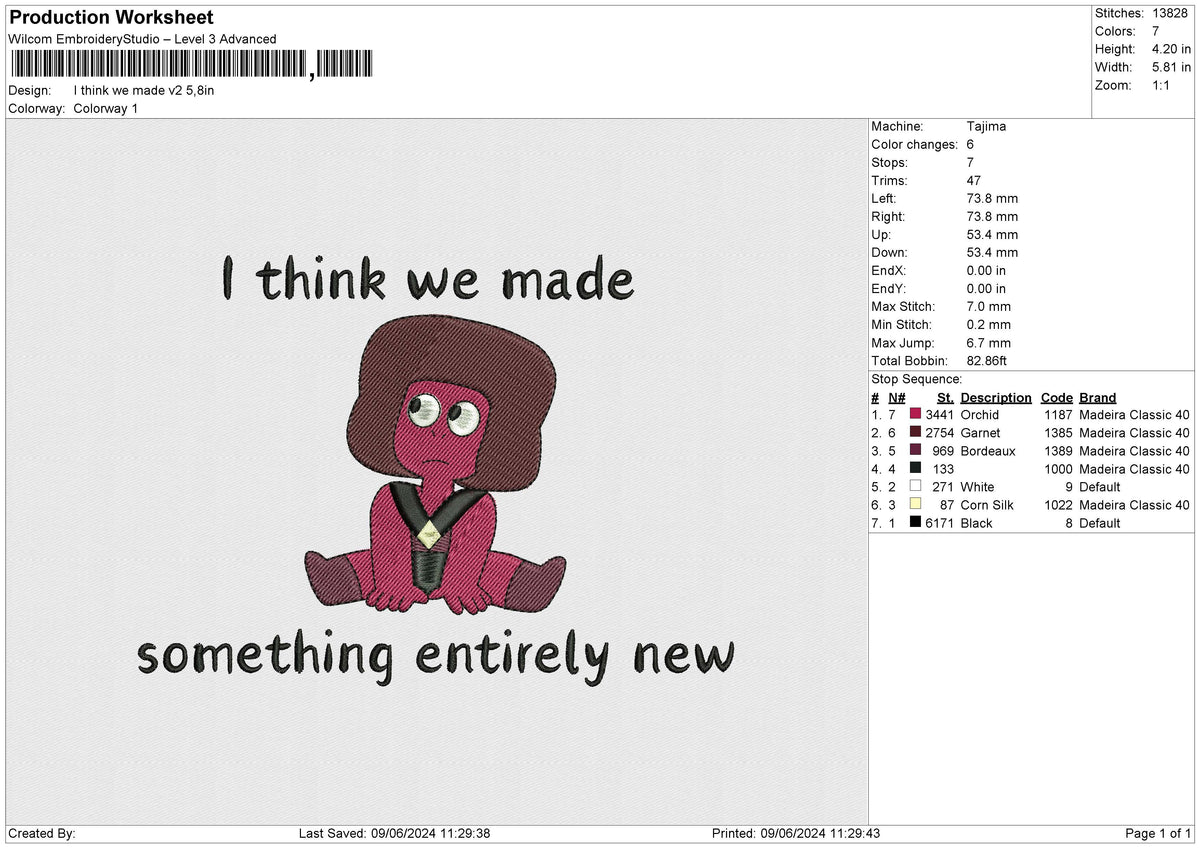 I think we made v2 Embroidery File 6 size