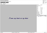 I Wear Embroidery File 6 sizes