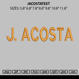 Jacostatext Embroidery File 6 sizes