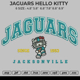 JAGUARS HELLO KITTY Embroidery File 6 size