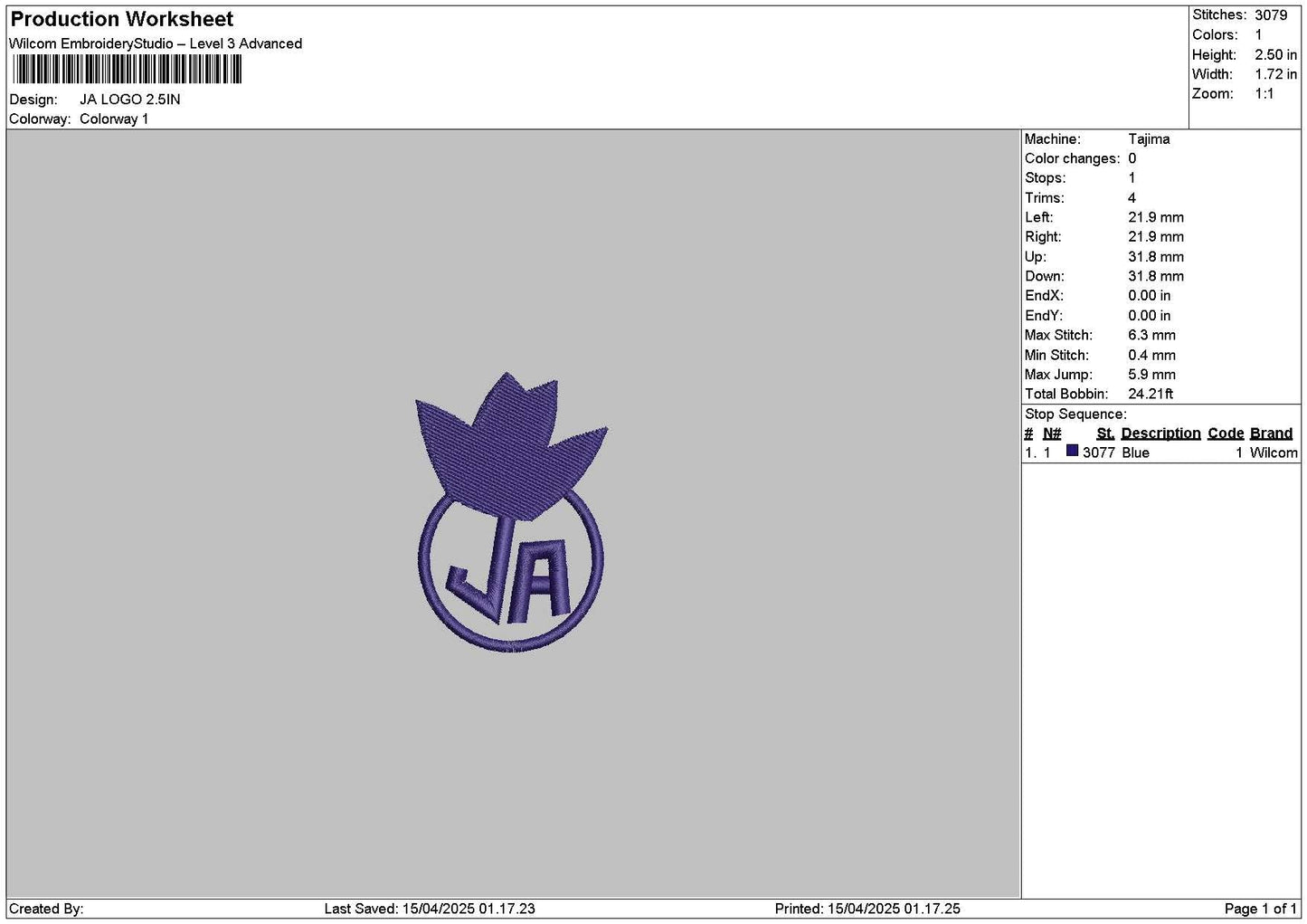 Jacircle Embroidery File 6 sizes