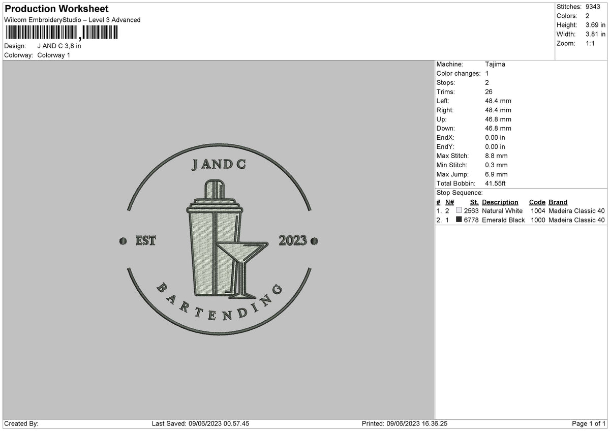 J And C Embroidery File 6 sizes