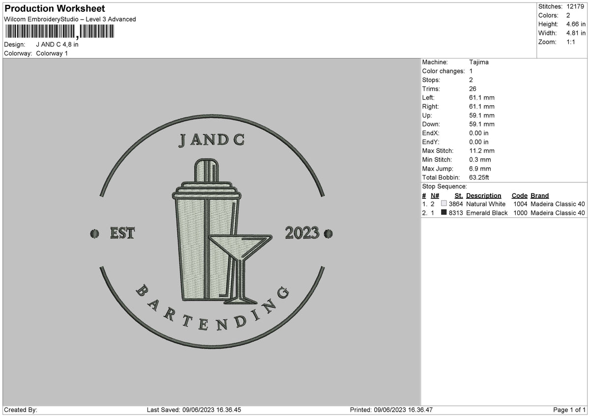 J And C Embroidery File 6 sizes