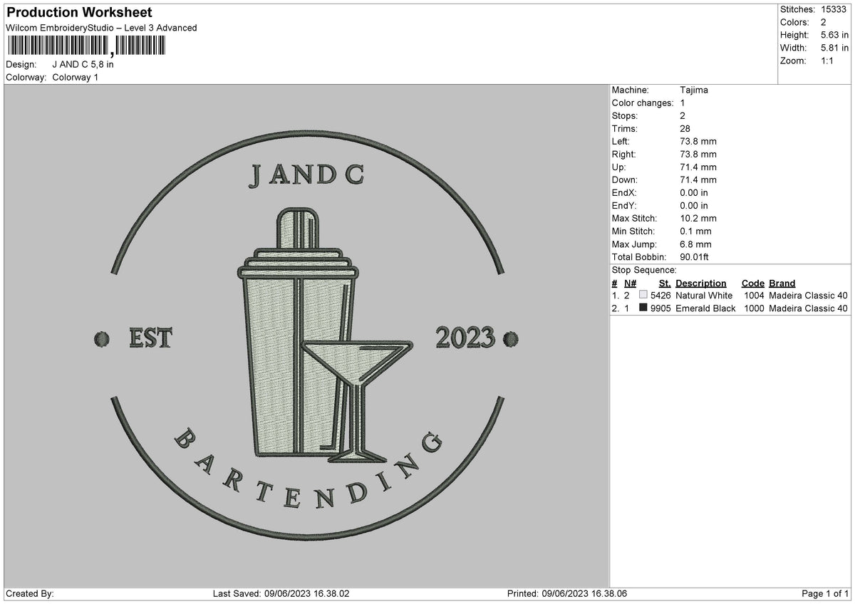 J And C Embroidery File 6 sizes