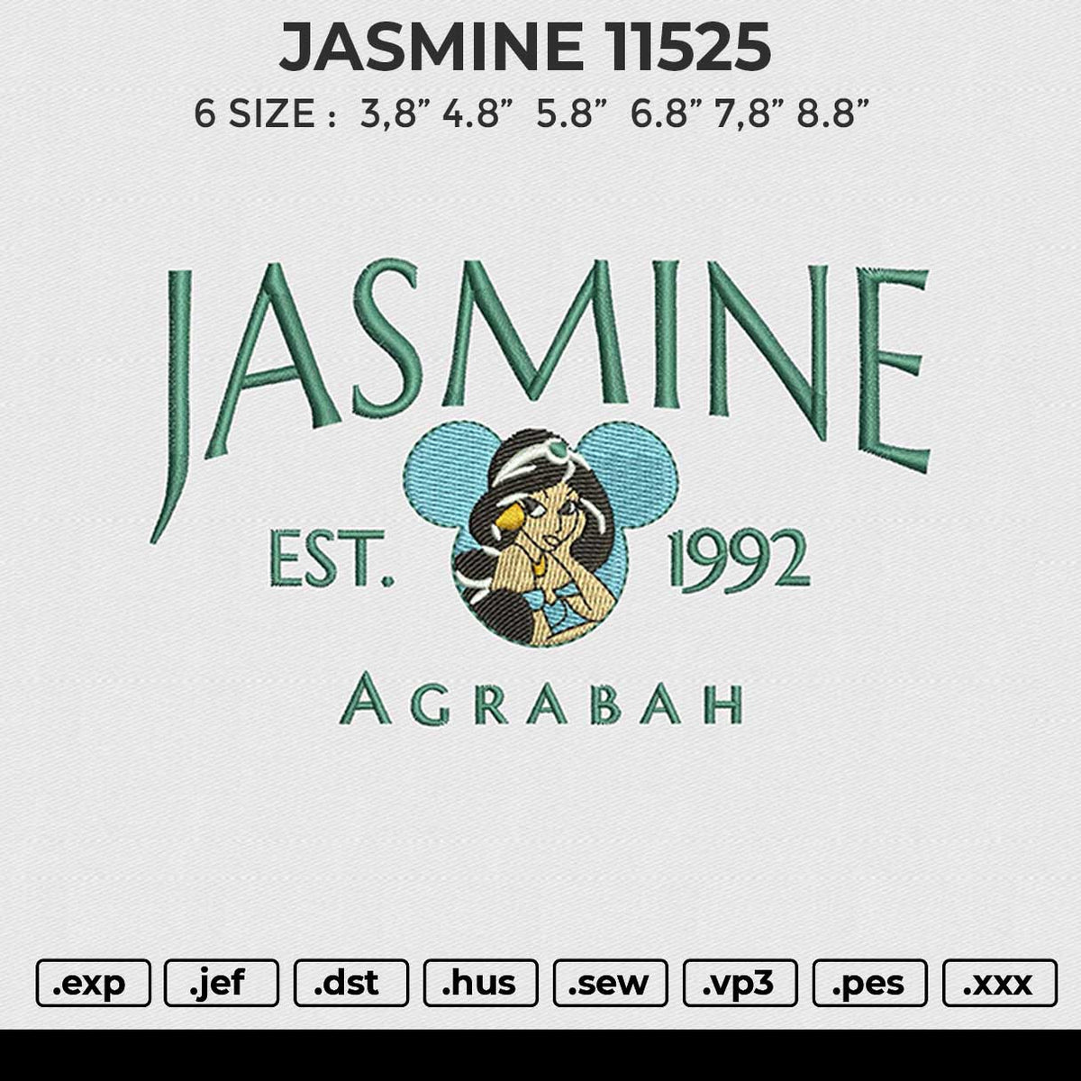 JASMINE 11525 Embroidery File 6 size