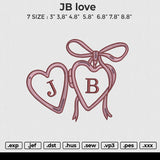 JB love Embroidery File 6 size