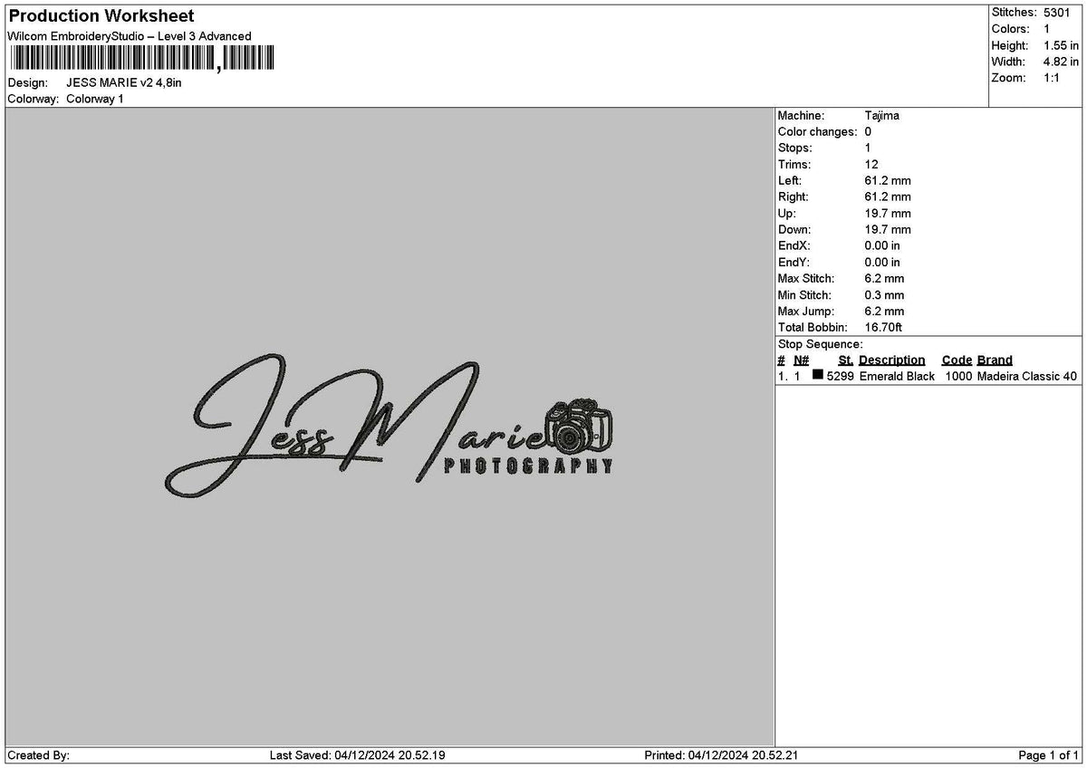 Marietext v2 Embroidery File 6 sizes