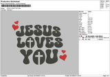 Jesustext 2410 Embroidery File 6 sizes