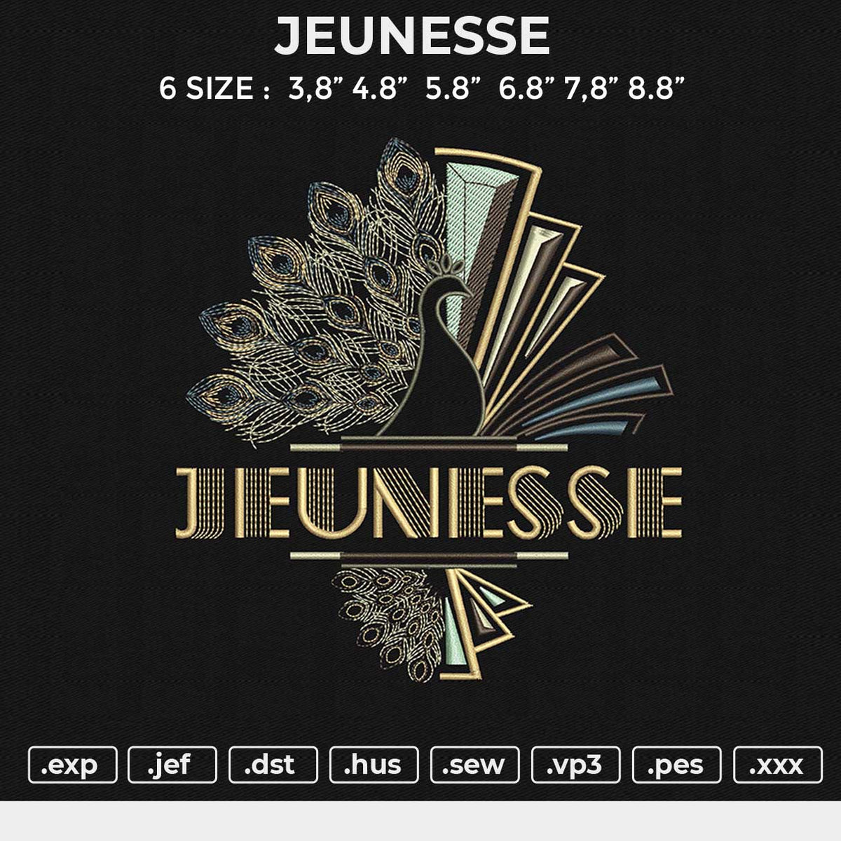 JEUNESSE Embroidery File 6 size