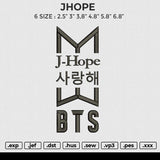 JHOPE BTS Embroidery File 6 size