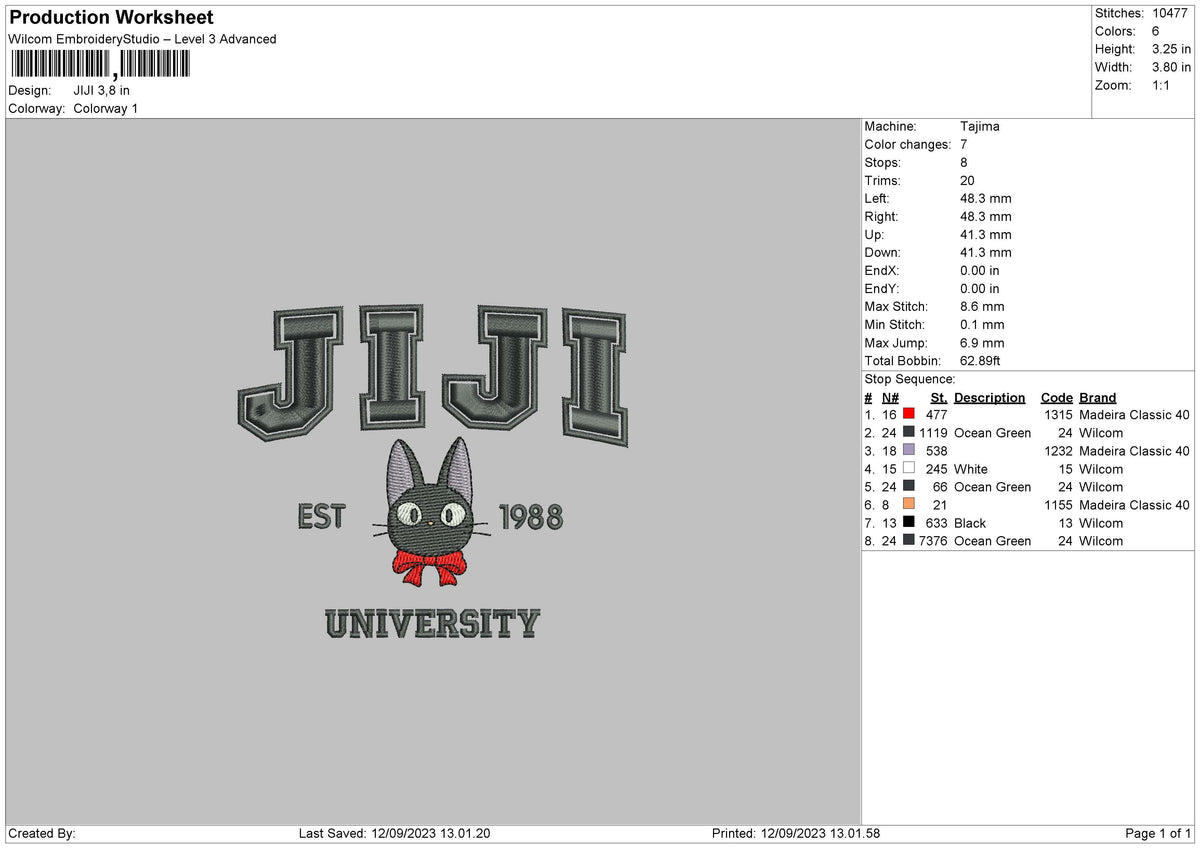 Jiji Embroidery File 6 sizes