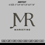 Jmrtext Embroidery File 6 Sizes