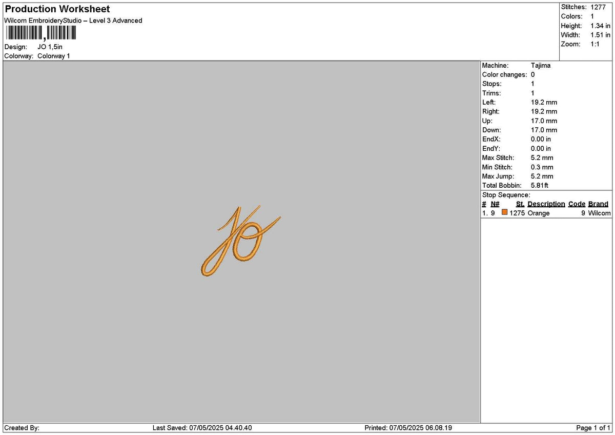 Jotext 01 Embroidery File 6 sizes
