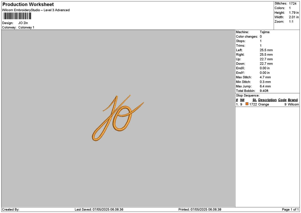 Jotext 01 Embroidery File 6 sizes