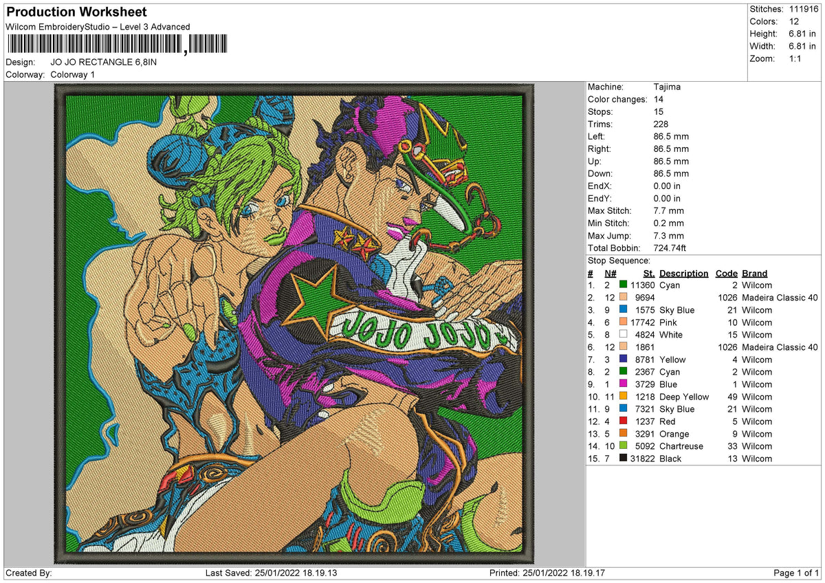 Jojo Rectangle v2 Embroidery