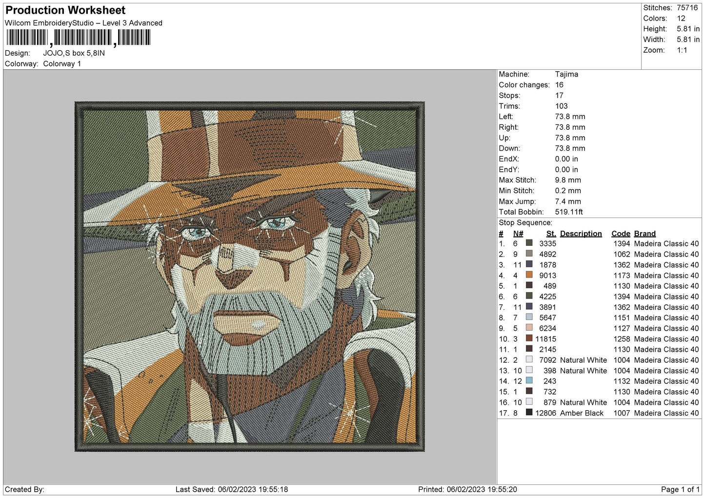 Jojo Box02 Embroidery File 6 sizes