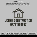 Jonestext Embroidery File 6 sizes