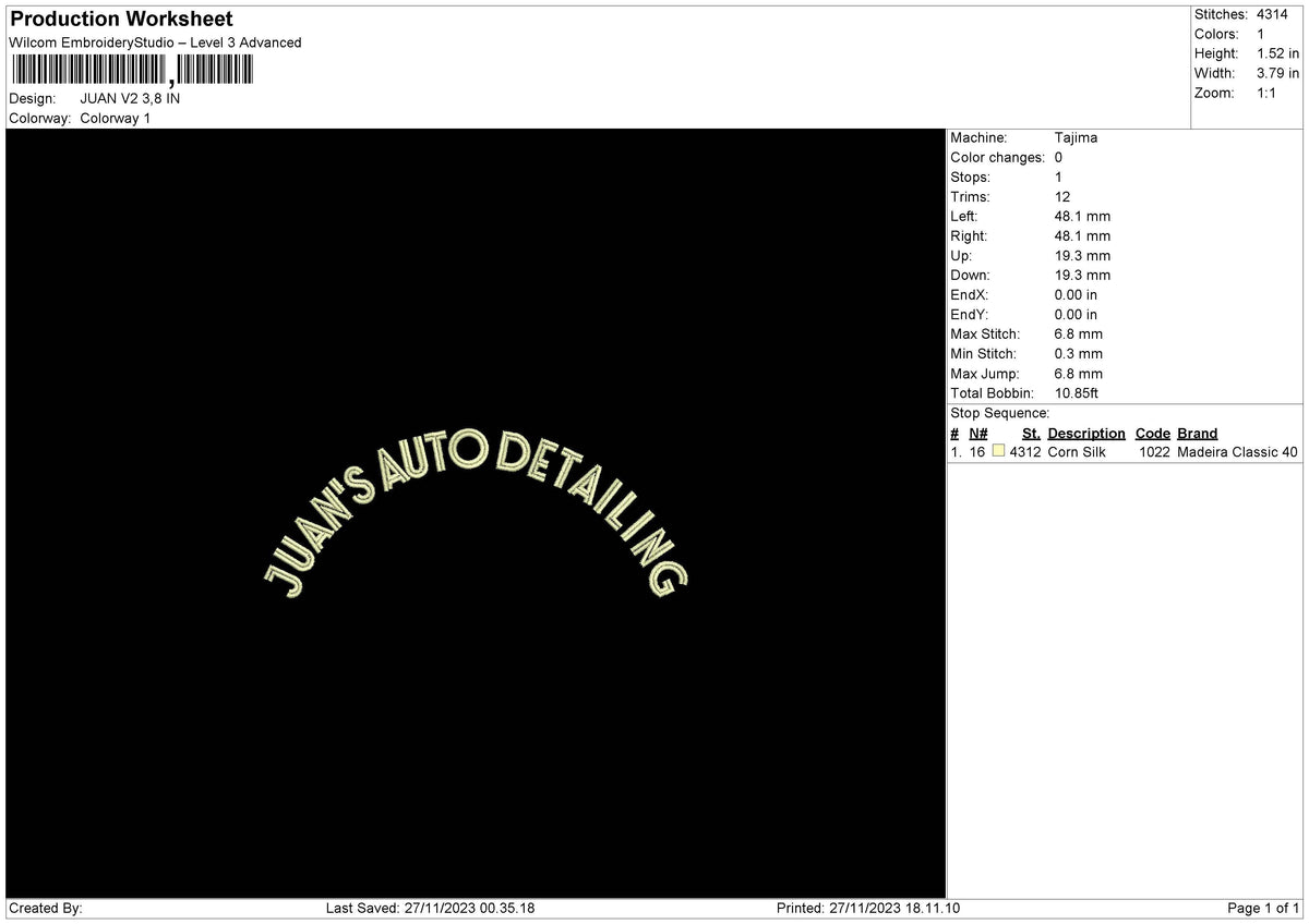 Juanv2 Embroidery File 6 sizes