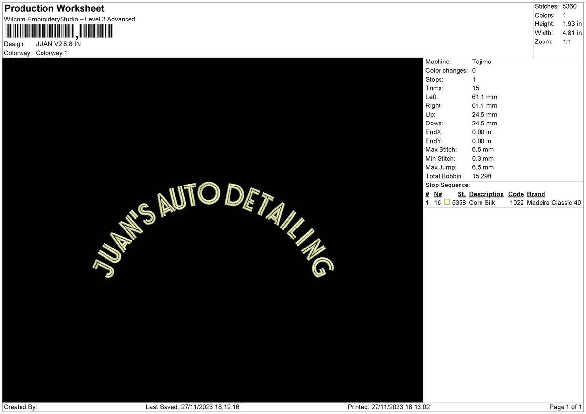 Juanv2 Embroidery File 6 sizes
