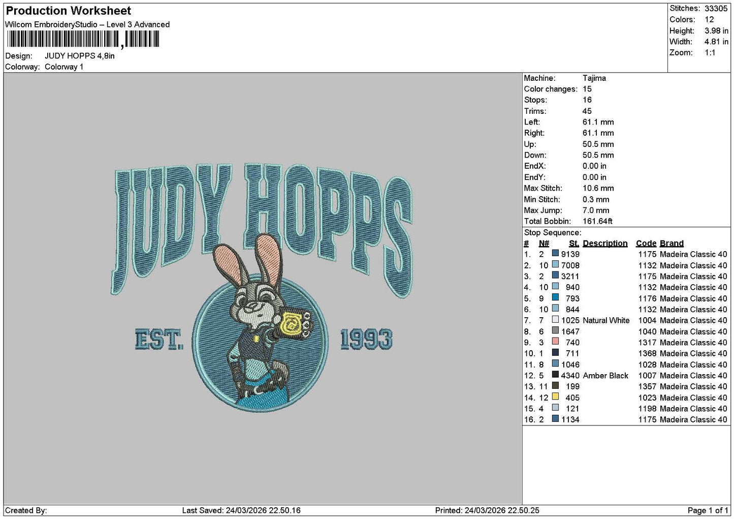 Judytext Embroidery File 6 sizes