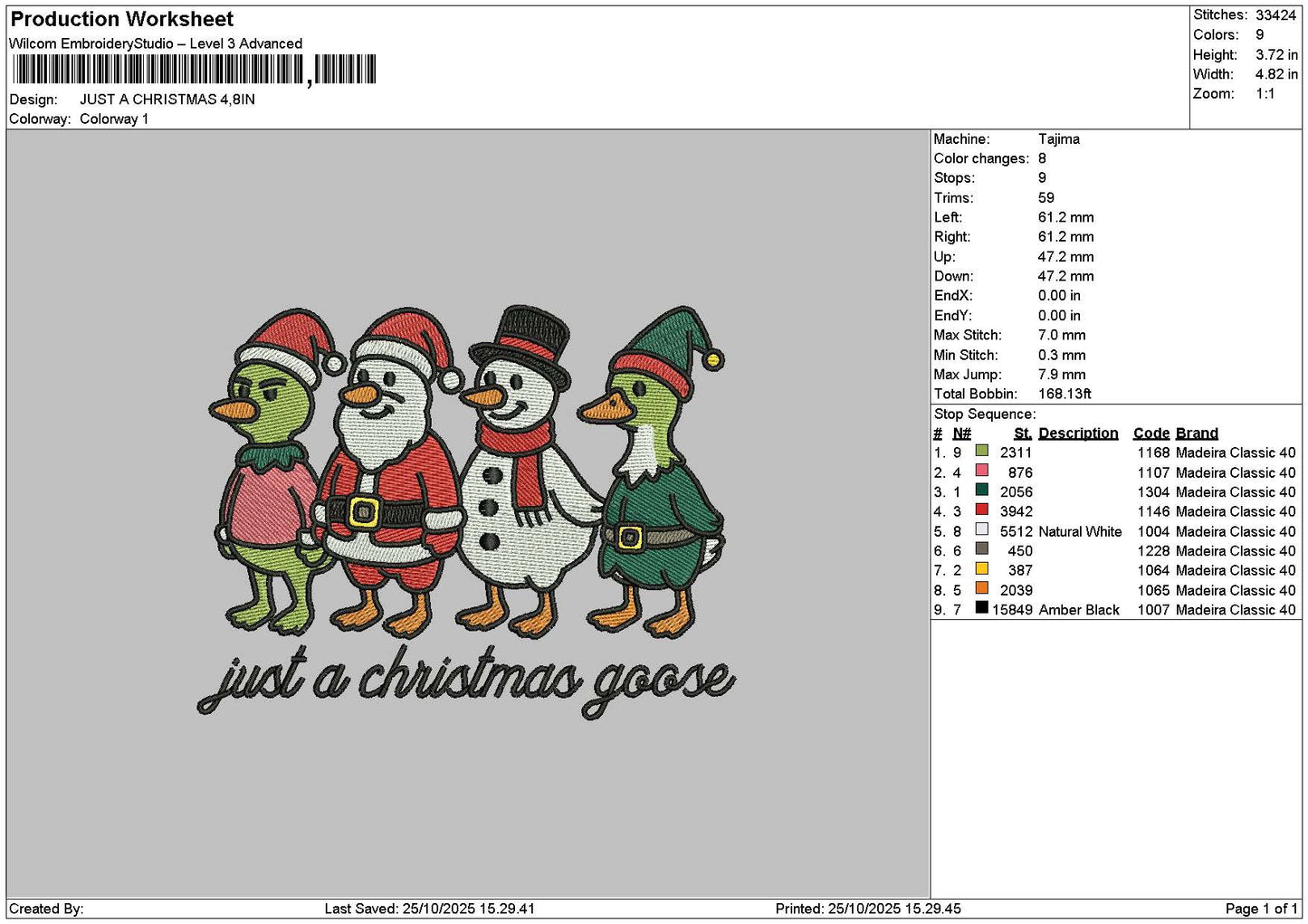 Christmastext 2510 Embroidery File 6 sizes