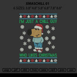Xmaschill 01 Embroidery File 6 sizes