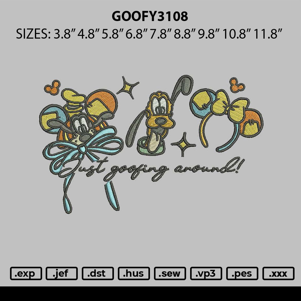 Goofy3108 Embroidery File 6 sizes