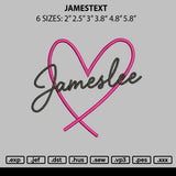 Jamesleetext Embroidery File 6 sizes