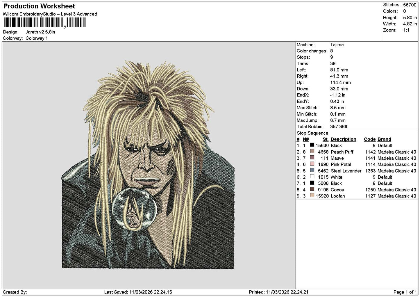 Jereth V2 Embroidery File 6 sizes