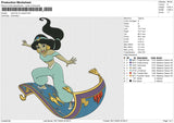 Jasmine on carpet Embroidery File 6 size