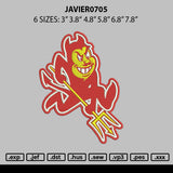 Javier0705 Embroidery File 6 sizes