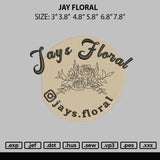 Jay Floral Embroidery File 6 sizes