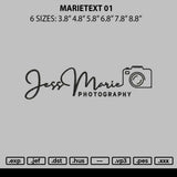 Marietext 01 Embroidery File 6 sizes