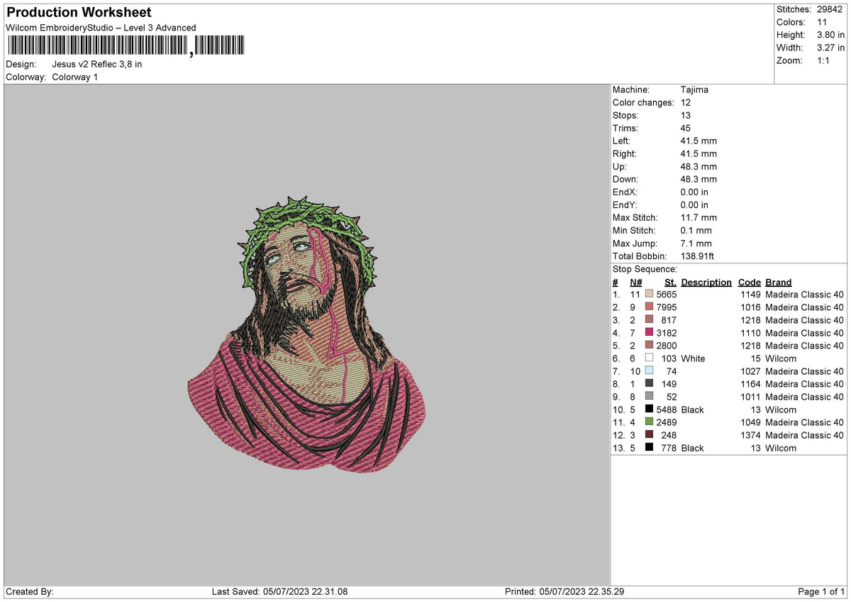 Jesus V2 Embroidery 2 Files