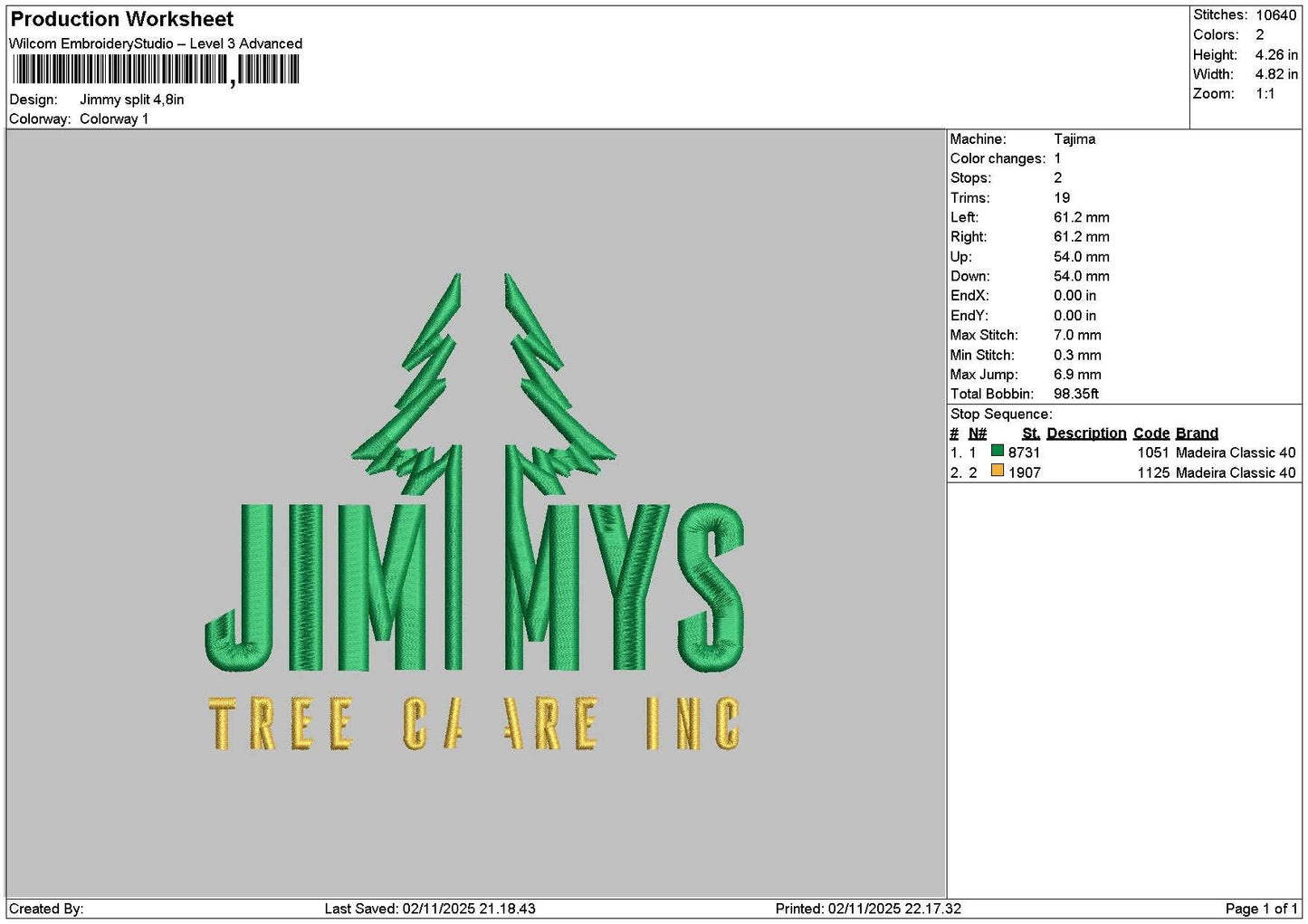 Jimmystext Splits Embroidery File 6 sizes
