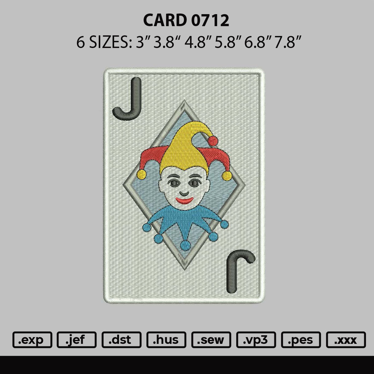 Card 0712 Embroidery File 6 sizes