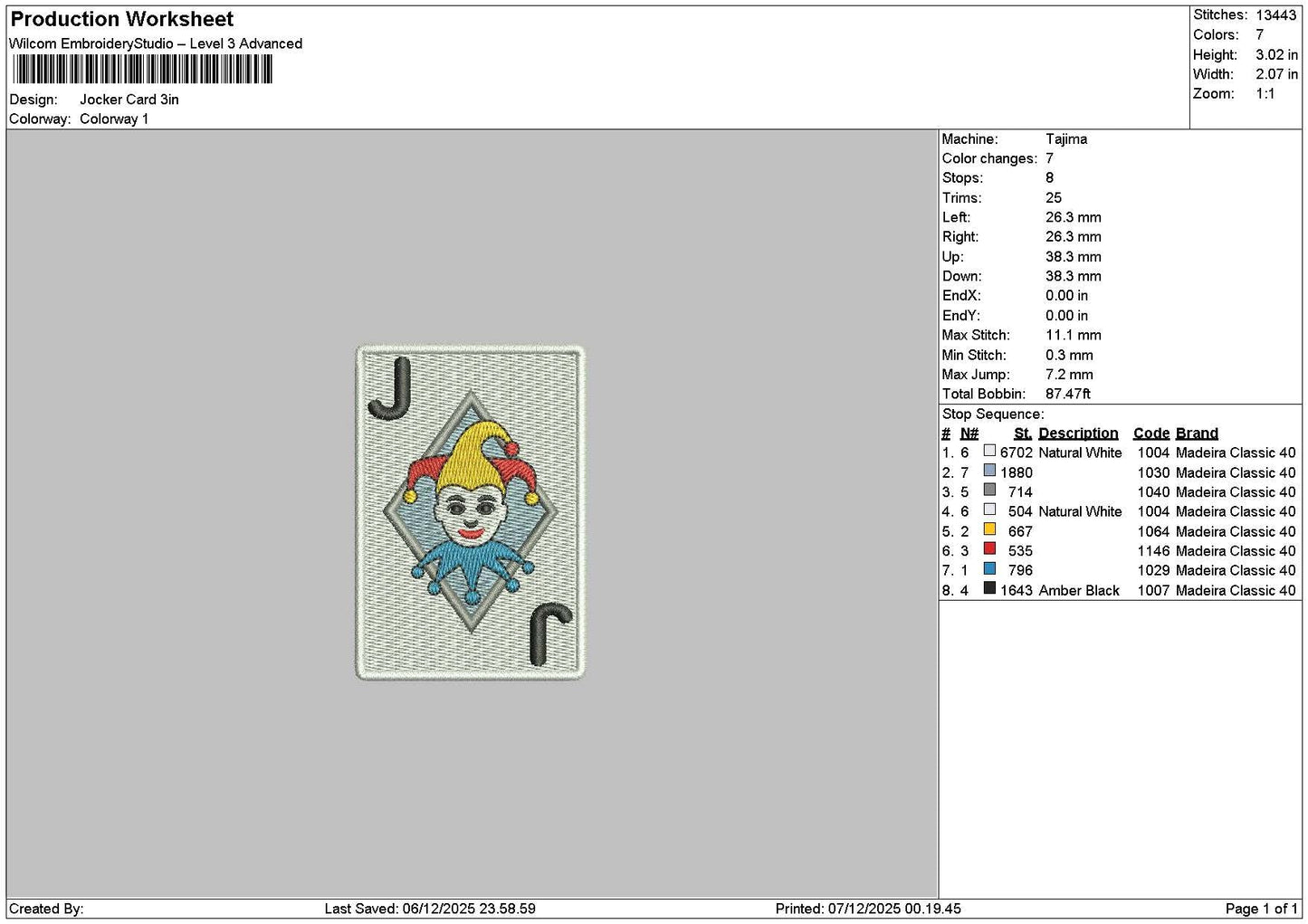 Card 0712 Embroidery File 6 sizes