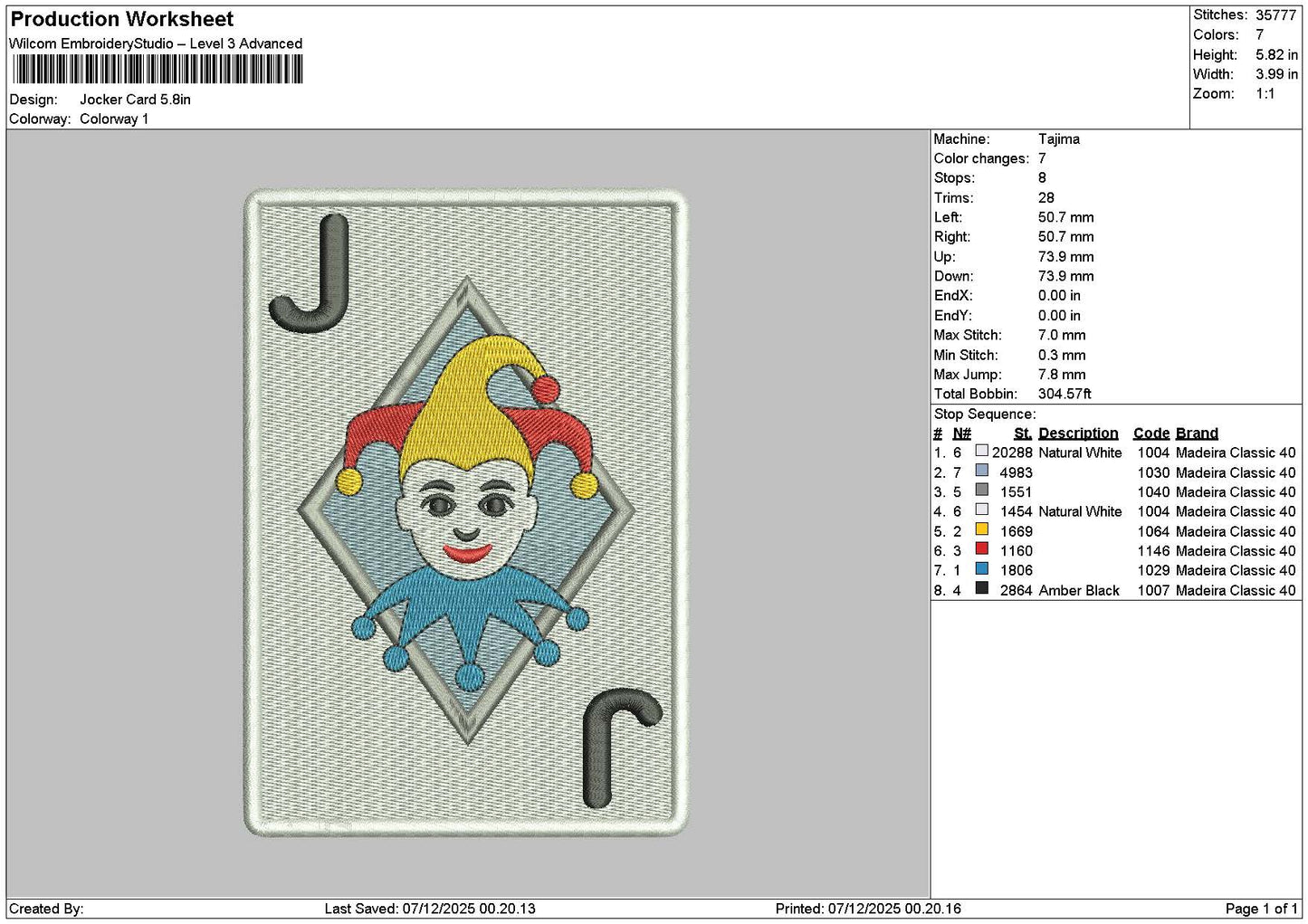 Card 0712 Embroidery File 6 sizes