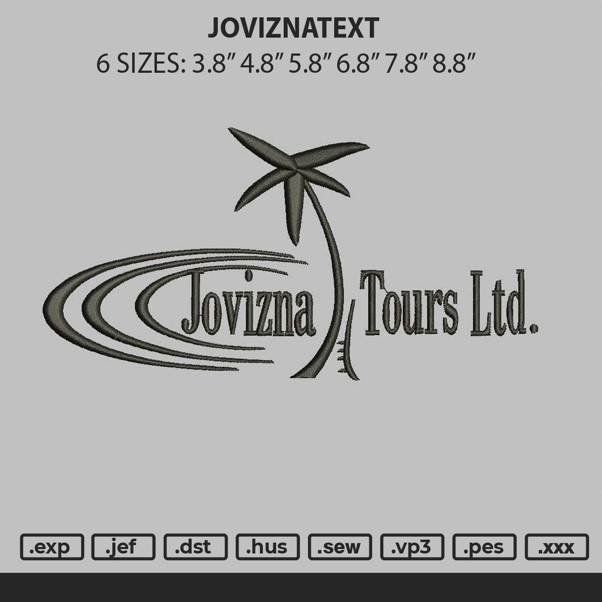 Joviznatext Embroidery File 6 sizes