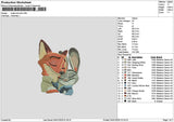 Fox 0401 Embroidery File 6 sizes