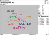 Juliantext Embroidery File 6 sizes
