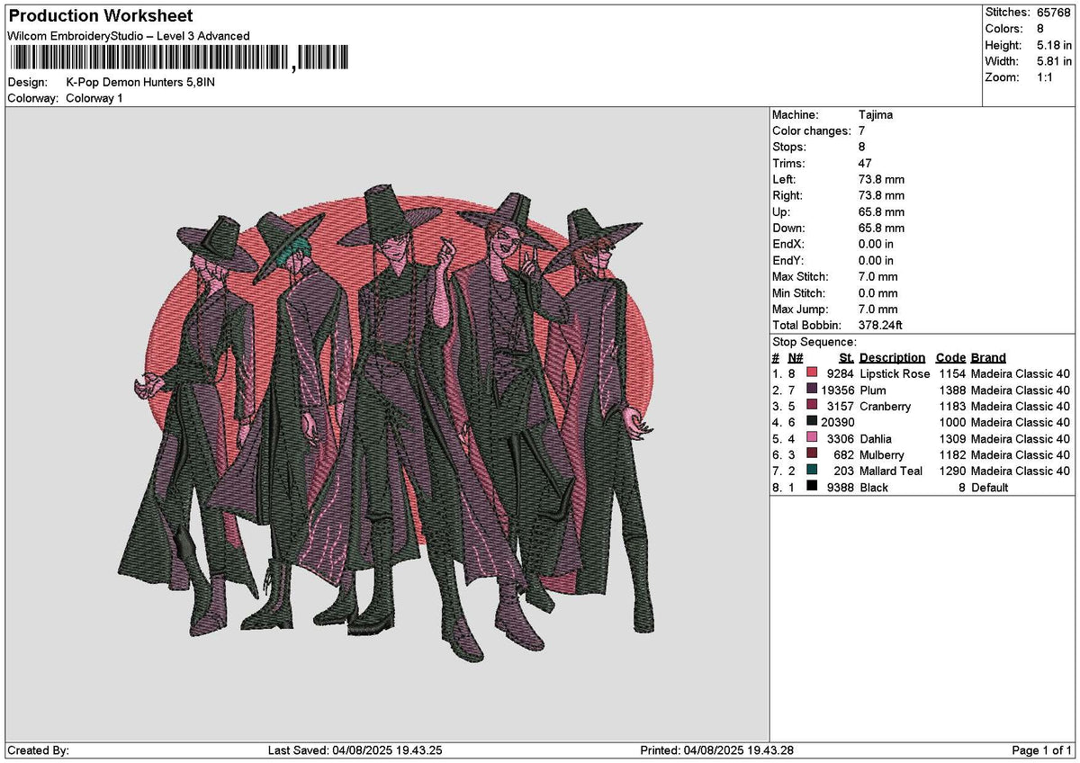 Men 0408 Embroidery File 6 sizes