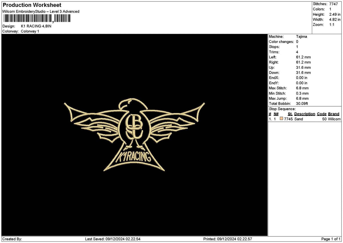 Eagleoutline 03 Embroidery File 6 sizes