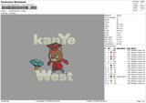 Kanye W V4 Embroidery File 6 sizes