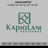 Kapiolanitext Embroidery File 6 sizes