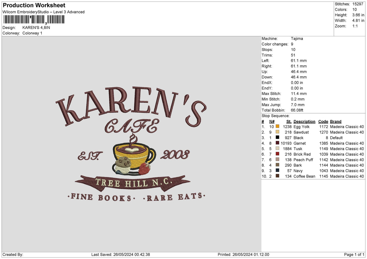 Cafetext Embroidery File 6 sizes