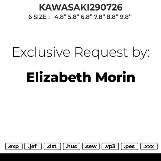 KAWASAKI290726 Embroidery File 6 sizes