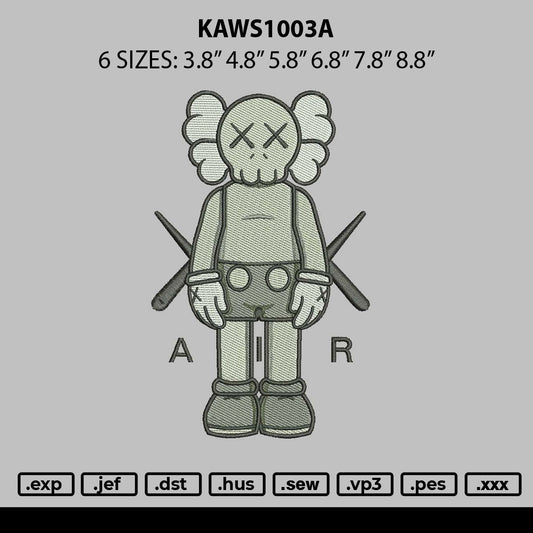 Kaws1003a Embroidery File 6 sizes