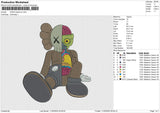 KAWS anatomy Embroidery File 6 size
