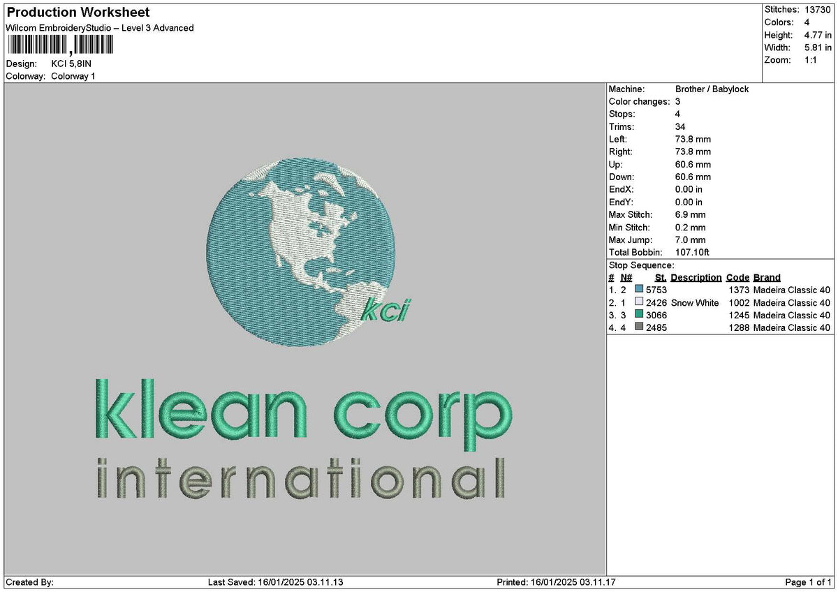 Kcitext Embroidery File 6 sizes